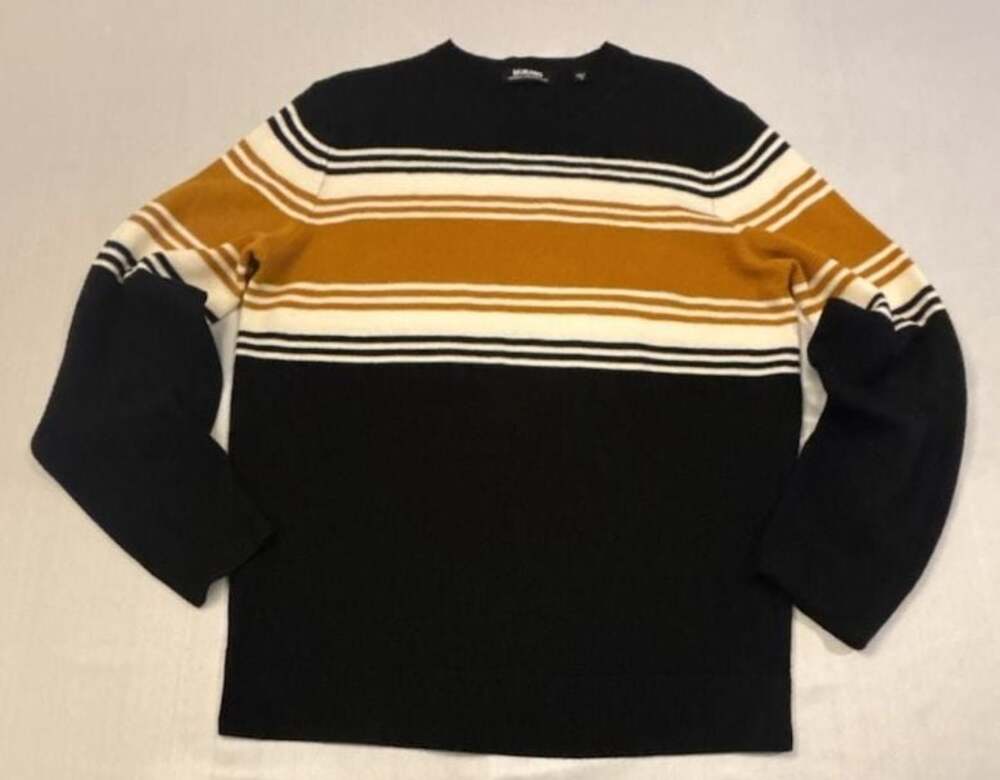 Murano Modern Performance Men's Colorblock Striped Crew Neck Sweater